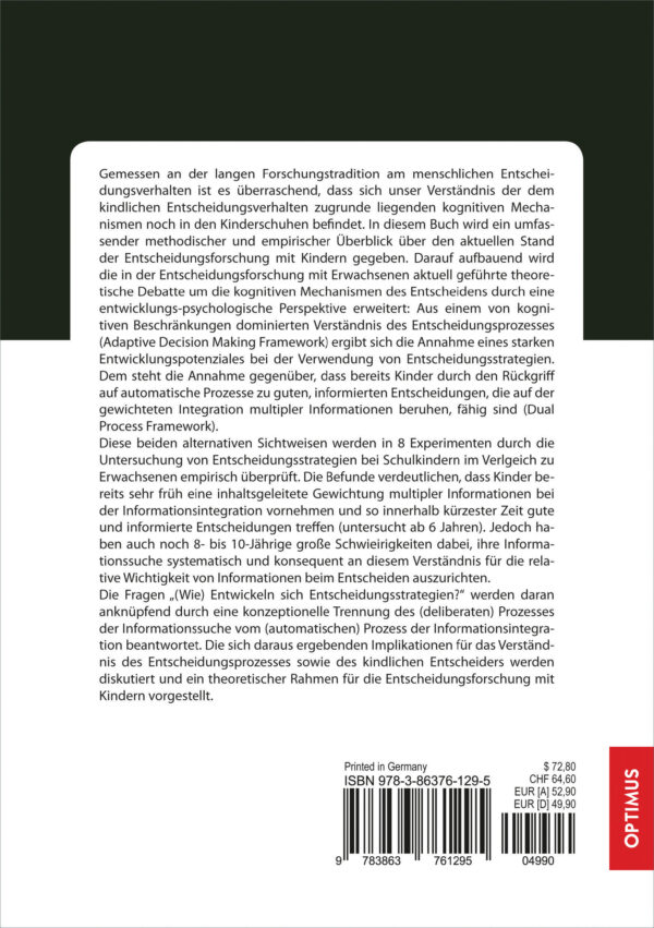 Entscheidungen bei Kindern. (Wie) Entwickeln sich Entscheidungsstrategien? – Bild 2