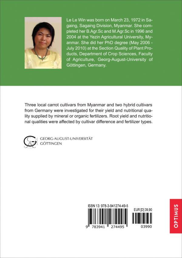 Agronomic characteristics and nutritional quality of carrot (Daucus carota L.) cultivars from Myanmar and Germany as affected by mineral and organic fertilizers – Bild 2
