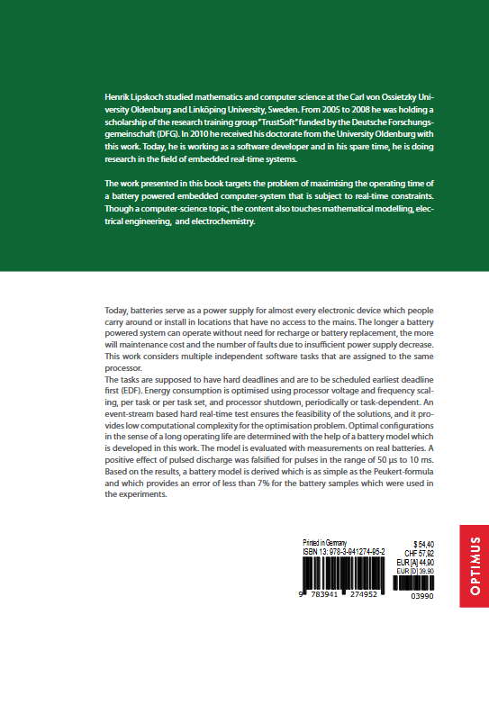 Optimisation of battery operating life considering software tasks and their timing behaviour 2 Optimisation of battery operating life considering software tasks and their timing behaviour – Bild 2